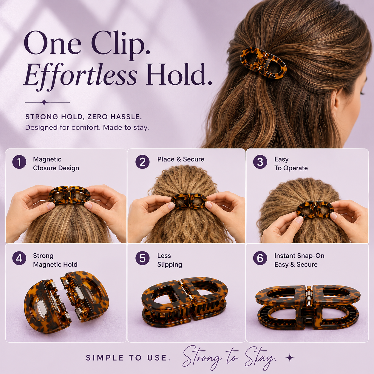 Avelle™ Magnetic Claw Clip
